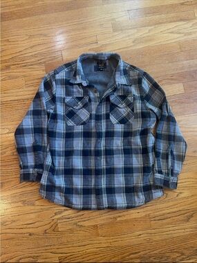 Vintage Lee Gray Plaid Collar Shirt Jacket